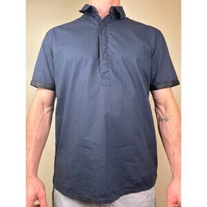 Mossimo Mens Half Button Down Overshirt Vintage Style Slim Fit Size Med